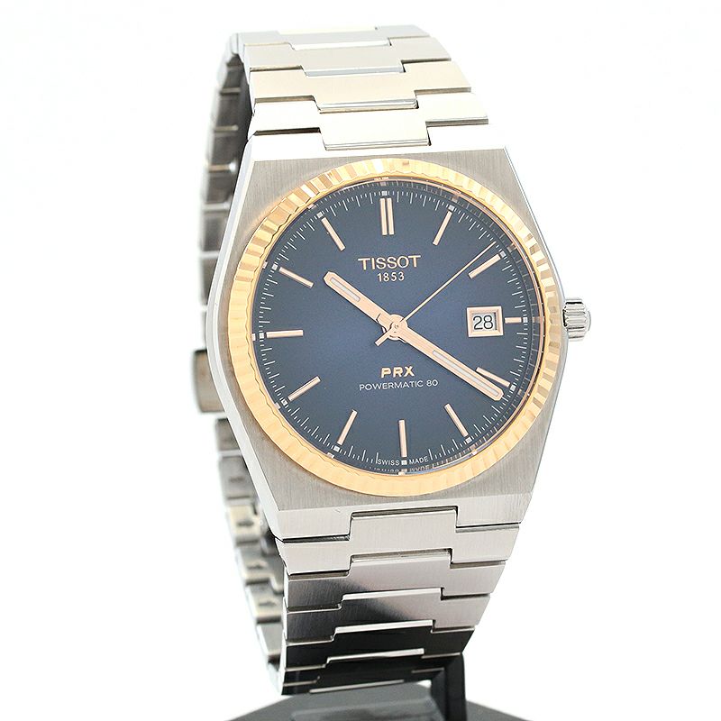 D*n様 TISSOT POWERMATIC 80 腕時計 自動巻　ベゼル18K Tissot Gentleman Powermatic 80 Blue Dial 18K Gold Bezel