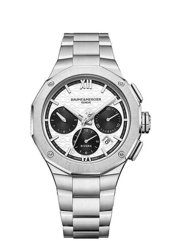BAUME＆MERCIER Riviera Chronograph White &amp; Black ボーム＆メルシエ リビエラ クロノグラフ ホワイト&amp;ブラック M0A10827