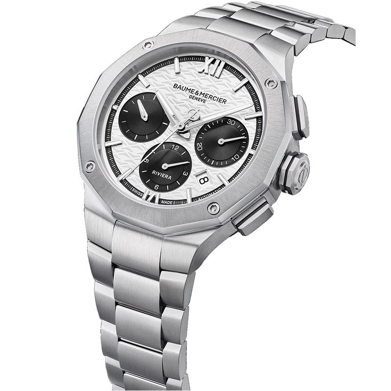 BAUME＆MERCIER Riviera Chronograph White &amp; Black ボーム＆メルシエ リビエラ クロノグラフ ホワイト&amp;ブラック M0A10827