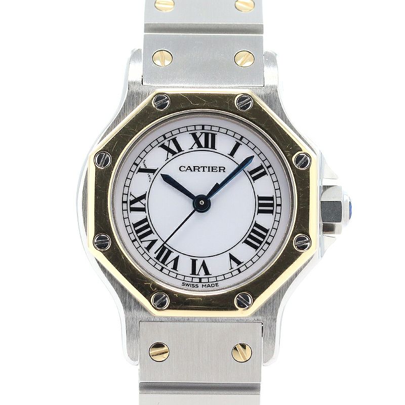 カルティエ　Cartier サントスオクタゴン　ラウンド コマ 楽天市場】【オーバーホール済】 カルティエ サントス オクタゴン SM