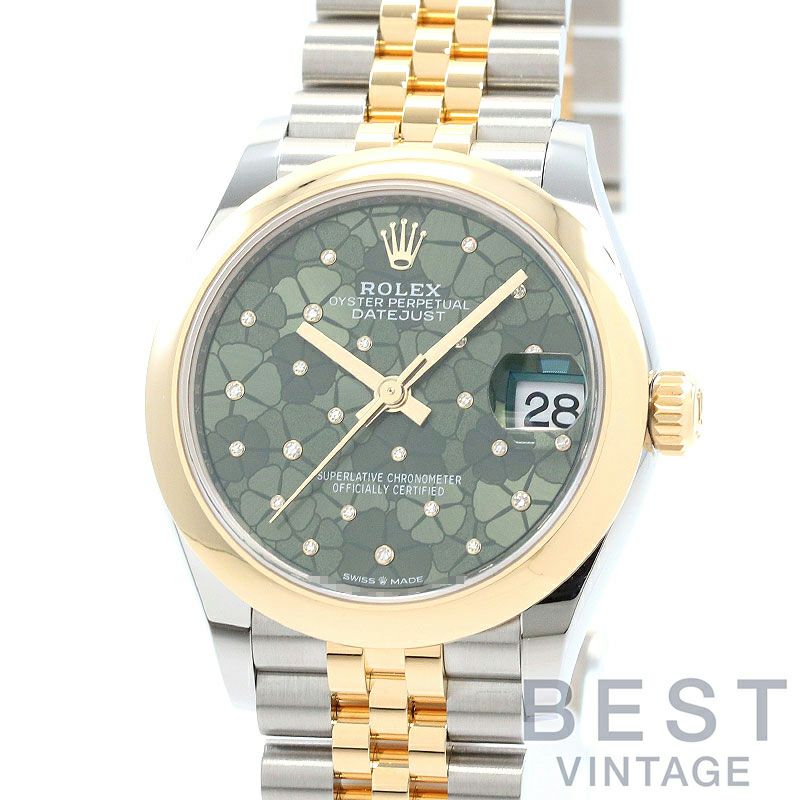 【中古】ROLEX DATEJUST 31 OLIVE GREEN FLORAL MOTIF DIAL ロレックス デイトジャスト 31 オリーブグリーン フローラルモチーフ ダイヤル M278243-0032