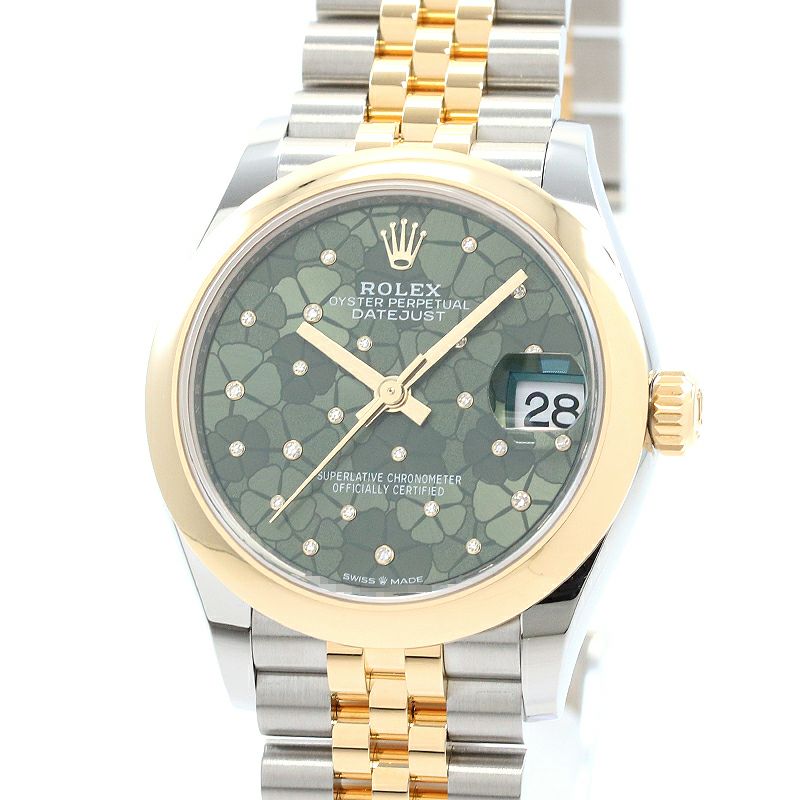 【中古】ROLEX DATEJUST 31 OLIVE GREEN FLORAL MOTIF DIAL ロレックス デイトジャスト 31 オリーブグリーン フローラルモチーフ ダイヤル M278243-0032