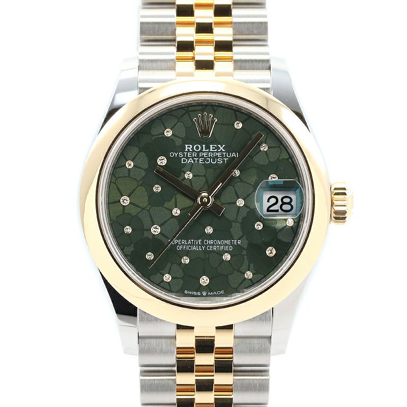 【中古】ROLEX DATEJUST 31 OLIVE GREEN FLORAL MOTIF DIAL ロレックス デイトジャスト 31 オリーブグリーン フローラルモチーフ ダイヤル M278243-0032