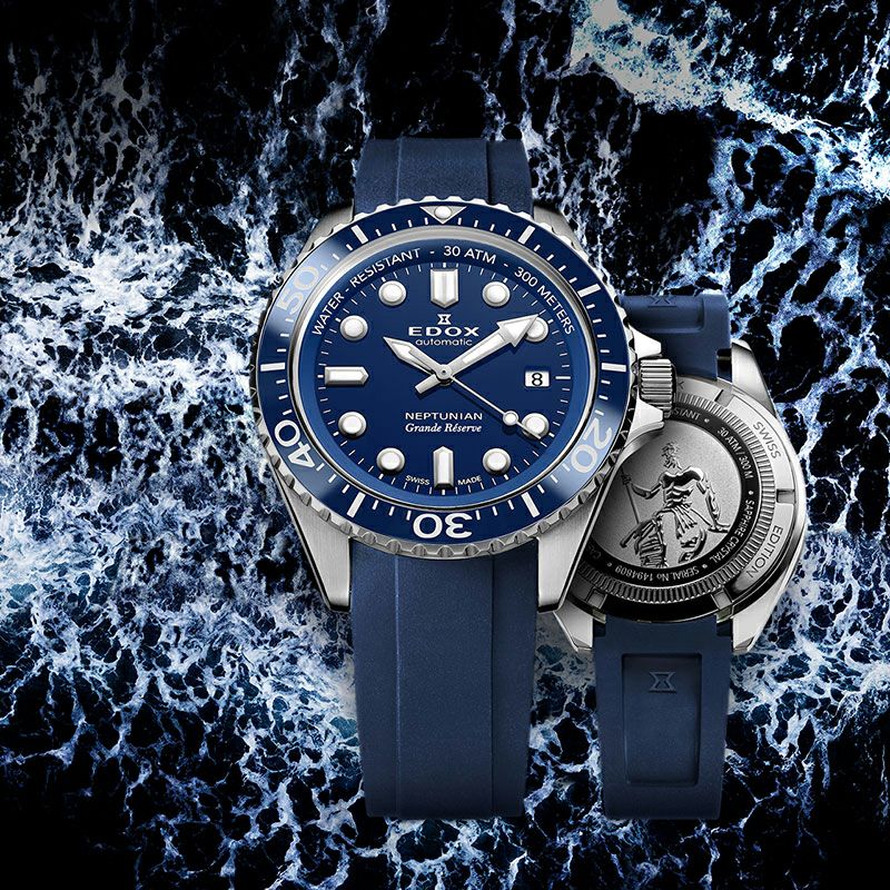 EDOX NEPTUNIAN GRANDE RESERVE DATE AUTOMATIC エドックス ネプチュニアン グランデ リザーブ デイト オートマティック 80801-3BUCA-BUIN