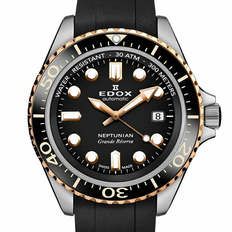 EDOX NEPTUNIAN GRANDE RESERVE DATE AUTOMATIC エドックス ネプチュニアン グランデ リザーブ デイト オートマティック 80801-3NRCA-NIR