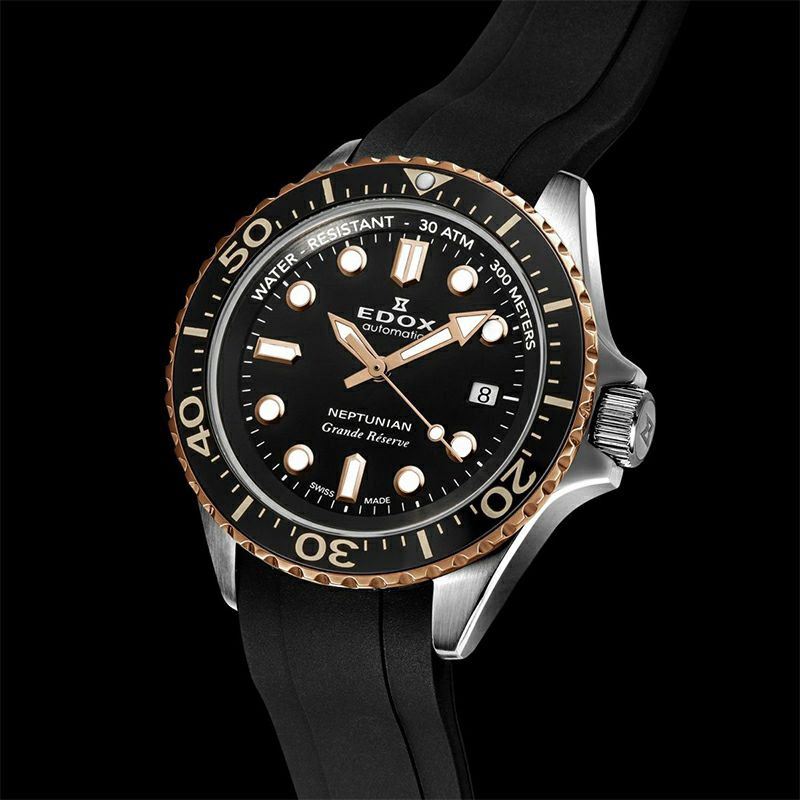 EDOX NEPTUNIAN GRANDE RESERVE DATE AUTOMATIC エドックス ネプチュニアン グランデ リザーブ デイト オートマティック 80801-3NRCA-NIR