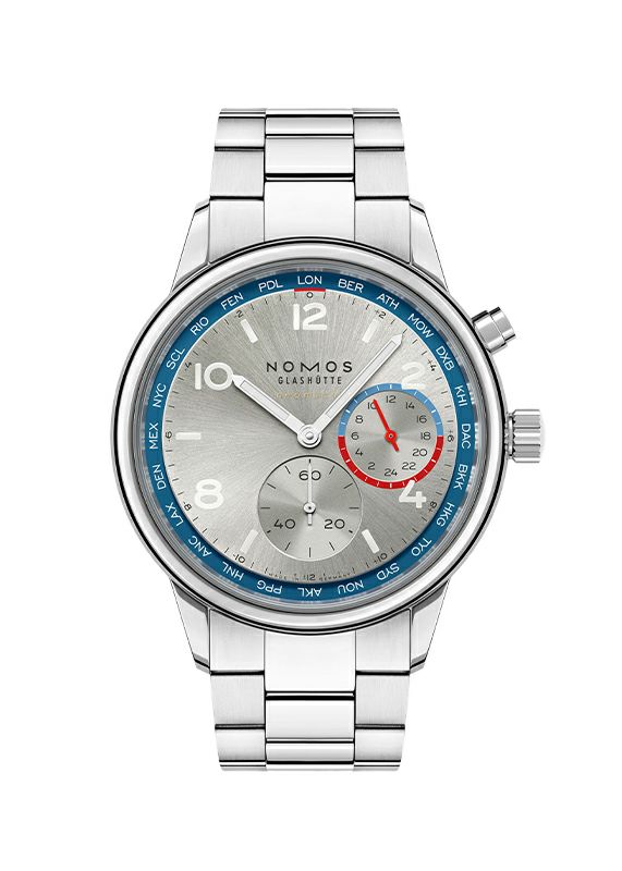 NOMOS GLASHUETTE Club Sport neomatik Worldtimer Silver ノモス グラスヒュッテ クラブ・スポーツ ネオマティック ワールドタイマー シルバー NM791