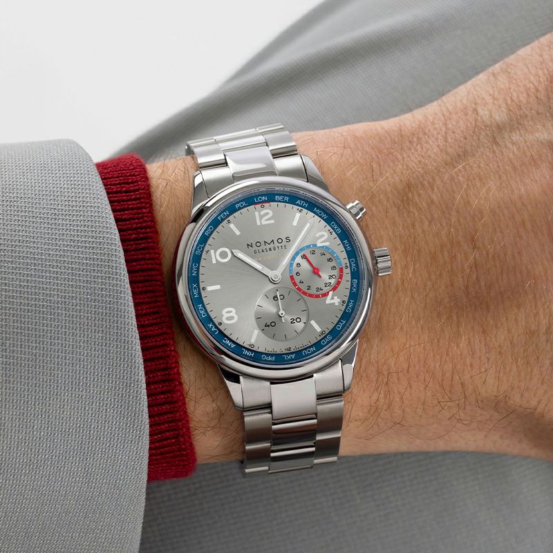 NOMOS GLASHUETTE Club Sport neomatik Worldtimer Silver ノモス グラスヒュッテ クラブ・スポーツ ネオマティック ワールドタイマー シルバー NM791