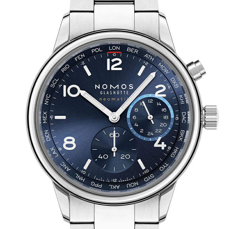 NOMOS GLASHUETTE Club Sport neomatik Worldtimer Blue ノモス グラスヒュッテ クラブ・スポーツ ネオマティック ワールドタイマー ブルー NM790