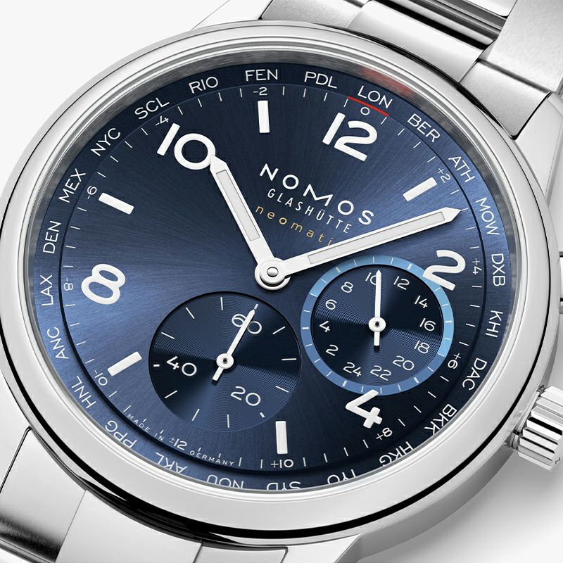 NOMOS GLASHUETTE Club Sport neomatik Worldtimer Blue ノモス グラスヒュッテ クラブ・スポーツ ネオマティック ワールドタイマー ブルー NM790