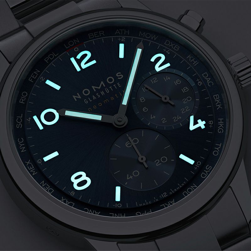 NOMOS GLASHUETTE Club Sport neomatik Worldtimer Blue ノモス グラスヒュッテ クラブ・スポーツ ネオマティック ワールドタイマー ブルー NM790