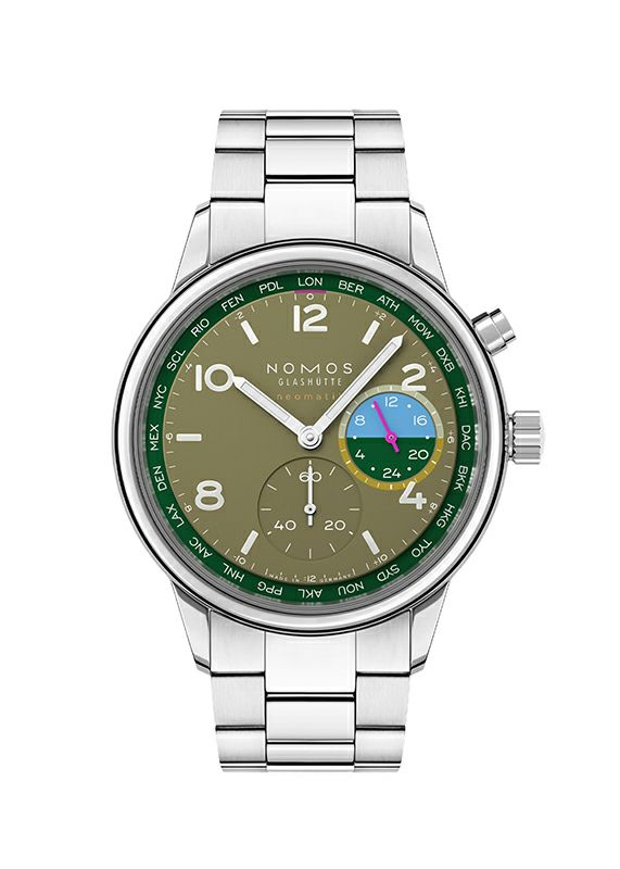 NOMOS GLASHUETTE Club Sport neomatik Worldtimer Jungle ノモス グラスヒュッテ クラブ・スポーツ ネオマティック ワールドタイマー ジャングル NM790.S2