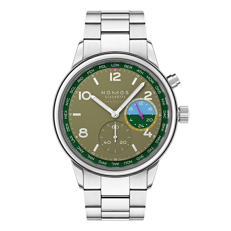 NOMOS GLASHUETTE Club Sport neomatik Worldtimer Jungle ノモス グラスヒュッテ クラブ・スポーツ ネオマティック ワールドタイマー ジャングル NM790.S2