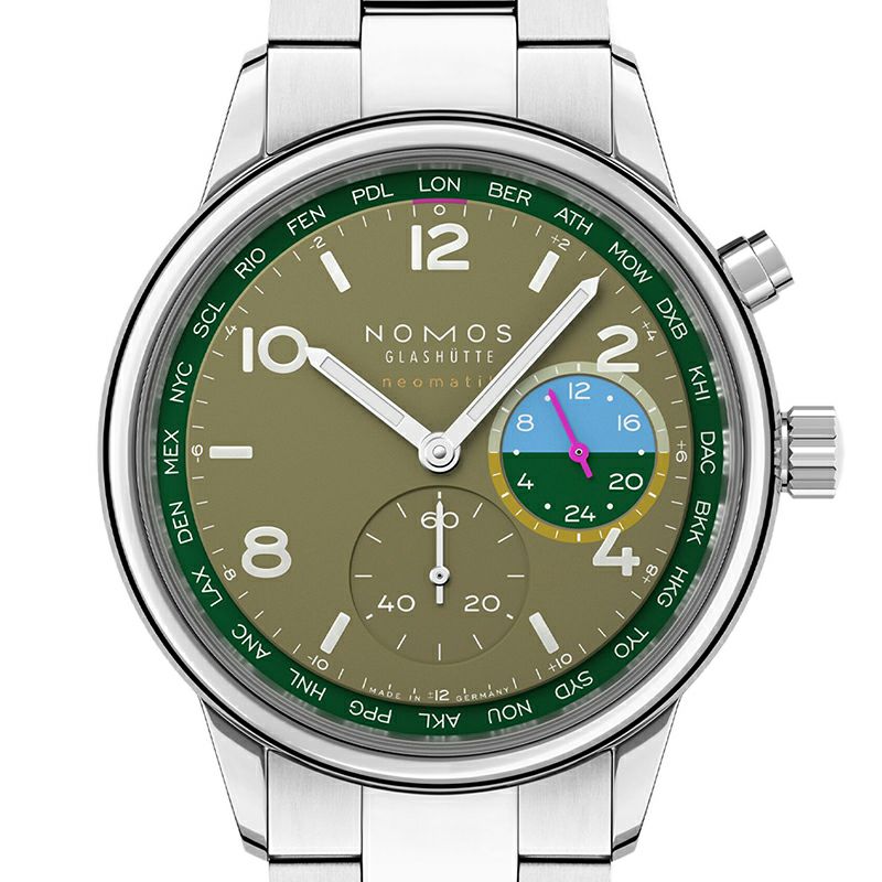 NOMOS GLASHUETTE Club Sport neomatik Worldtimer Jungle ノモス グラスヒュッテ クラブ・スポーツ ネオマティック ワールドタイマー ジャングル NM790.S2