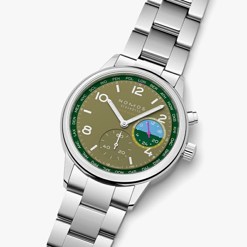 NOMOS GLASHUETTE Club Sport neomatik Worldtimer Jungle ノモス グラスヒュッテ クラブ・スポーツ ネオマティック ワールドタイマー ジャングル NM790.S2