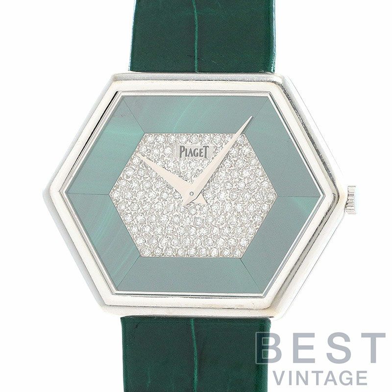 【中古】PIAGET VINTAGE HEXAGONAL SHAPE WATCH PAVE DIAMONDS & MALACHITE DIAL ピアジェ ヴィンテージ ヘキサゴン シェイプ ウォッチ パヴェ・ダイヤモンド & マラカイト ダイヤル 9578