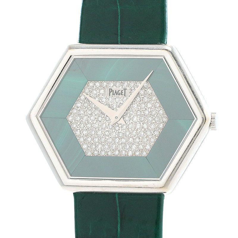 【中古】PIAGET VINTAGE HEXAGONAL SHAPE WATCH PAVE DIAMONDS & MALACHITE DIAL ピアジェ ヴィンテージ ヘキサゴン シェイプ ウォッチ パヴェ・ダイヤモンド & マラカイト ダイヤル 9578