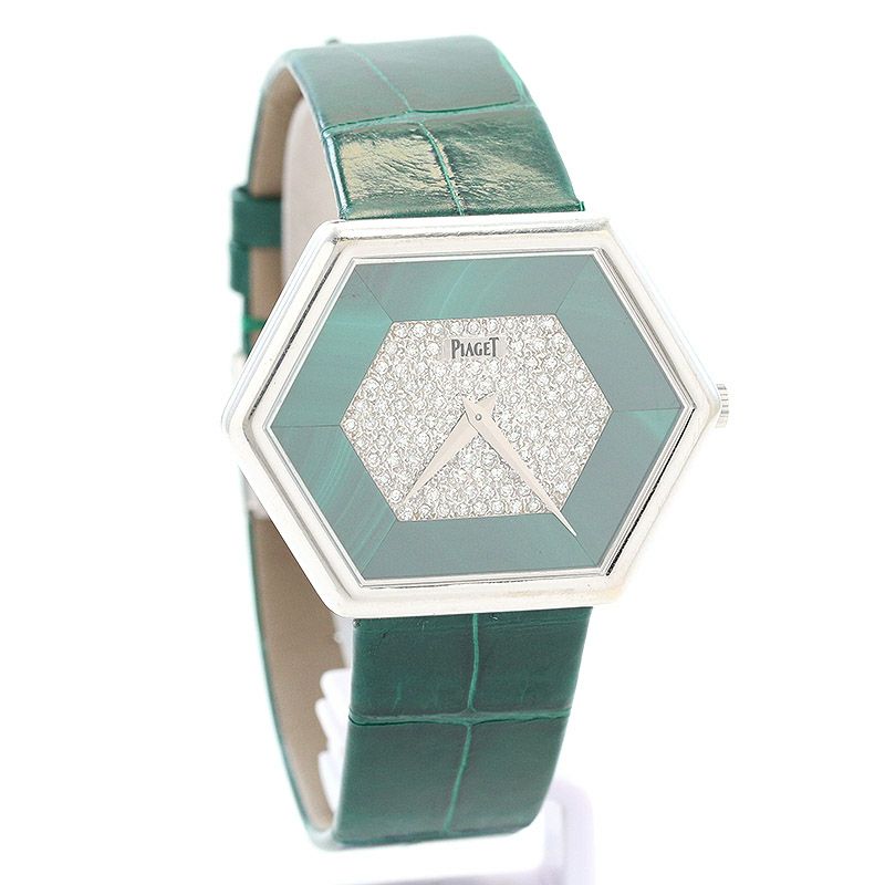 【中古】PIAGET VINTAGE HEXAGONAL SHAPE WATCH PAVE DIAMONDS & MALACHITE DIAL ピアジェ ヴィンテージ ヘキサゴン シェイプ ウォッチ パヴェ・ダイヤモンド & マラカイト ダイヤル 9578