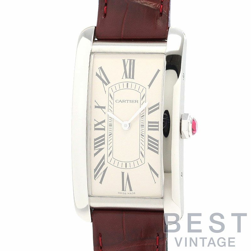 【中古】CARTIER TANK AMERICAINE LARGE MODEL PLATINUM 950 カルティエ タンク アメリカン LM プラチナ950 WGTA0296