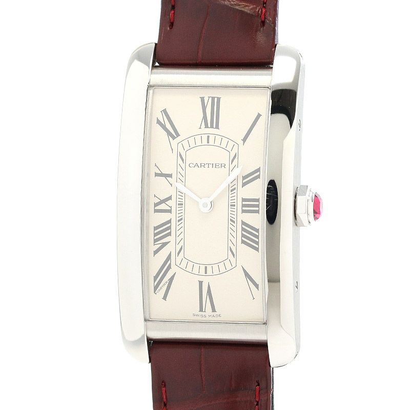 【中古】CARTIER TANK AMERICAINE LARGE MODEL PLATINUM 950 カルティエ タンク アメリカン LM プラチナ950 WGTA0296
