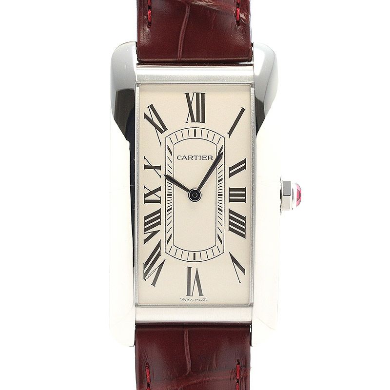 【中古】CARTIER TANK AMERICAINE LARGE MODEL PLATINUM 950 カルティエ タンク アメリカン LM プラチナ950 WGTA0296