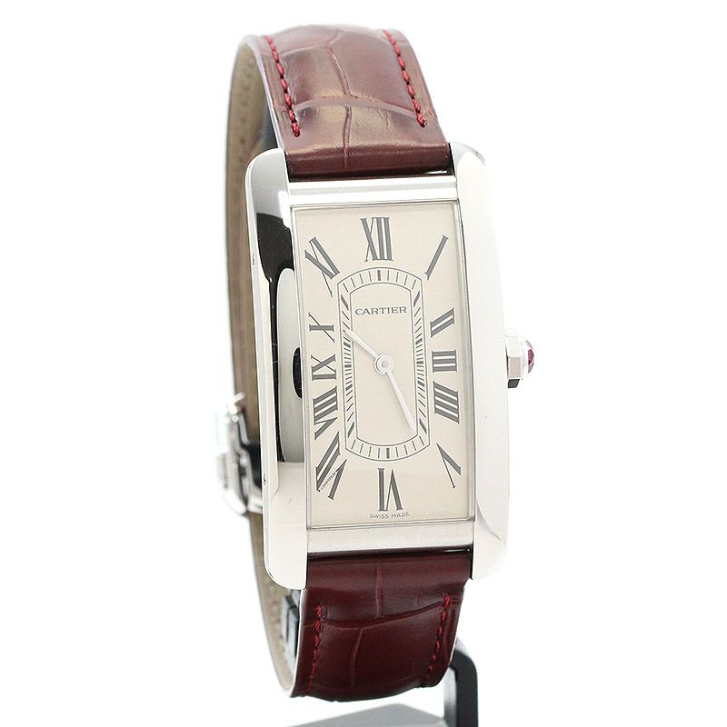 【中古】CARTIER TANK AMERICAINE LARGE MODEL PLATINUM 950 カルティエ タンク アメリカン LM プラチナ950 WGTA0296