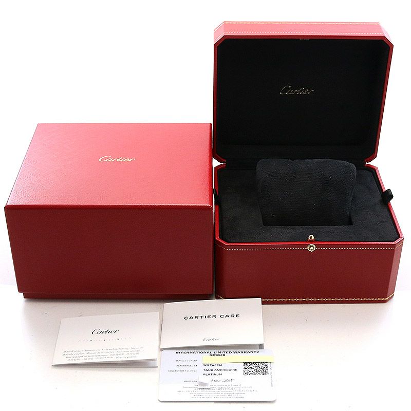 【中古】CARTIER TANK AMERICAINE LARGE MODEL PLATINUM 950 カルティエ タンク アメリカン LM プラチナ950 WGTA0296