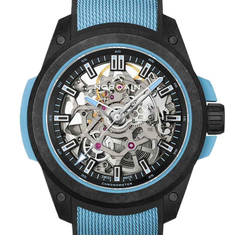 NORQAIN <br>WILD ONE SKELETON 39MM SKY BLUE <br>ノルケイン <br>ワイルドワン スケルトン 39mm スカイブルー <br>NNQ3001QBA1AS/B002