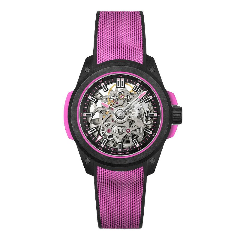 NORQAIN <br>WILD ONE SKELETON 39MM HYPER PINK <br>ノルケイン <br>ワイルドワン スケルトン 39mm ハイパーピンク <br>NNQ3001QBPI1AS/B003