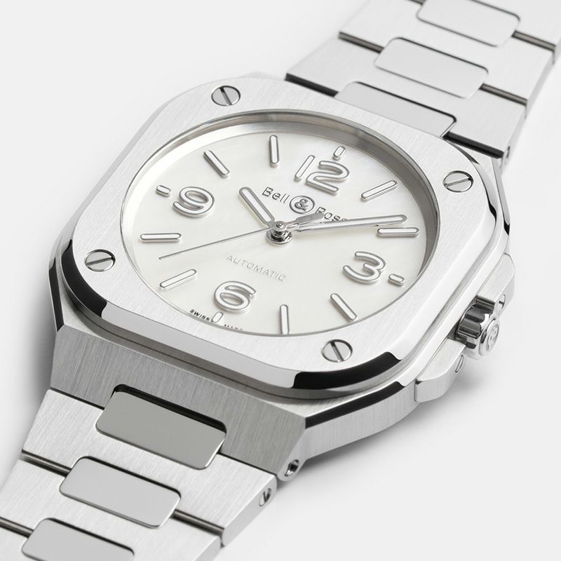 Bell ＆ Ross <br>BR-05 36 MM MOTHER OF PEARL STEEL <br>ベル＆ロス <br>BR-05 36MM マザー オブ パール スティール <br>BR05A-S-MP-ST/SST