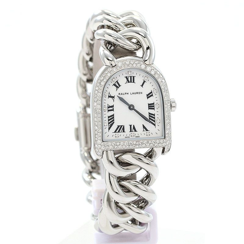 海外限定【Ralph Lauren】Stirrup スモールリンクスチール腕時計 Small-Link Steel Watch