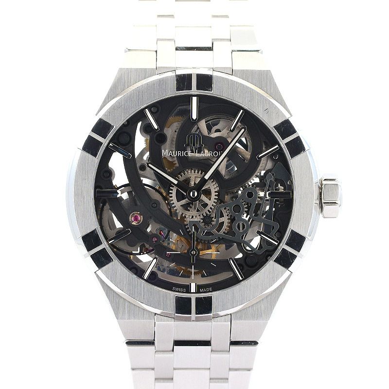 【中古】MAURICE LACROIX AIKON AUTOMATIC SKELETON モーリス・ラクロア アイコン オートマティック スケルトン AI6028-SS002-030-1