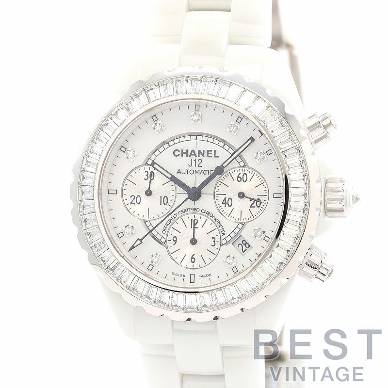 【中古】CHANEL J12 CHRONOGRAPH 41MM BAGUETTE-CUT DIAMONDS BEZEL シャネル J12 クロノグラフ 41MM バゲットダイヤベゼル  H1452