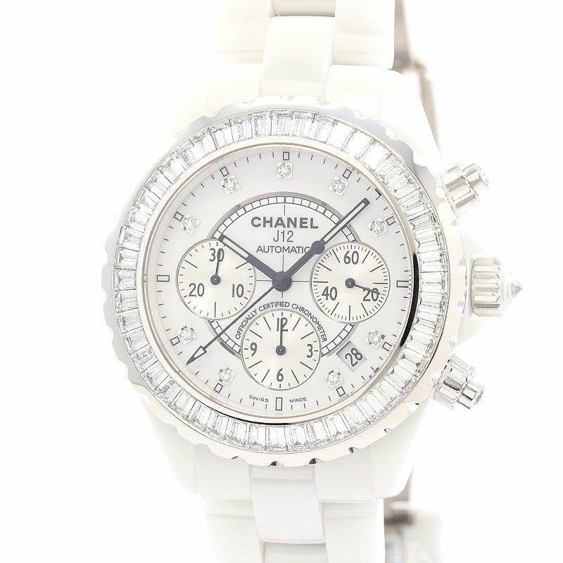 【中古】CHANEL J12 CHRONOGRAPH 41MM BAGUETTE-CUT DIAMONDS BEZEL シャネル J12 クロノグラフ 41MM バゲットダイヤベゼル  H1452