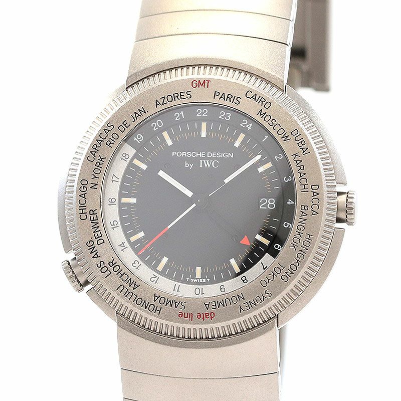 中古】PORSCHE DESIGN BY IWC TRAVELERS WATCH WORLD TIME ポルシェ