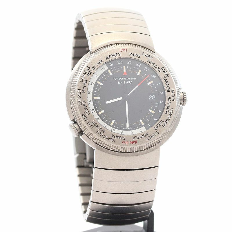 【中古】PORSCHE DESIGN BY IWC TRAVELERS WATCH WORLD TIME ポルシェ・デザイン by アイ・ダブリュー・シー トラベラーズ・ウォッチ・ワールドタイム IW382201 (3822-001)