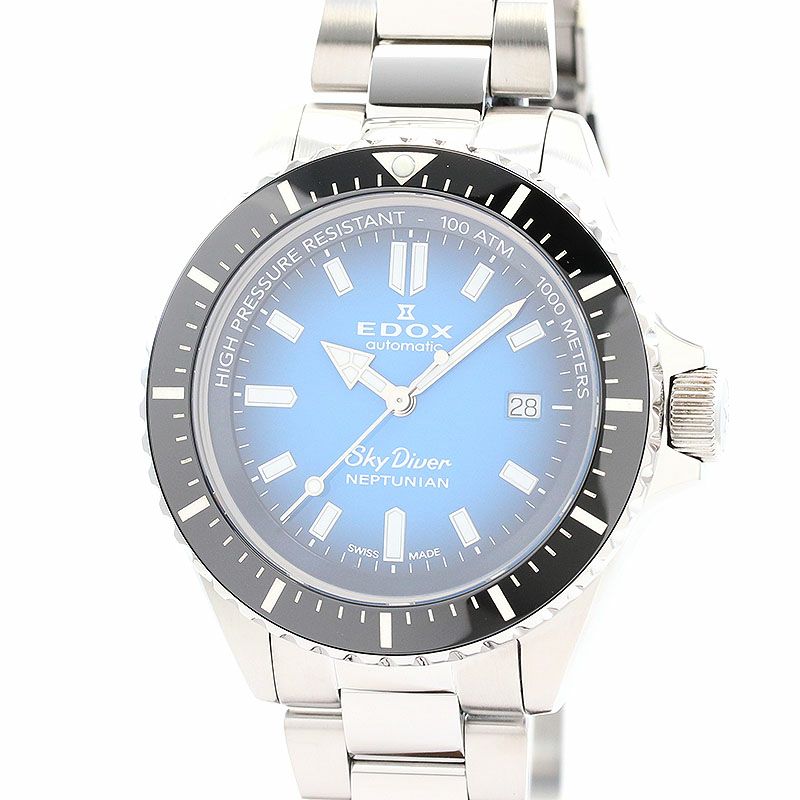 【中古】EDOX SKYDIVER NEPTUNIAN AUTOMATIC エドックス スカイダイバー ネプチュニアン オートマティック 80120-3NM-BUIDN