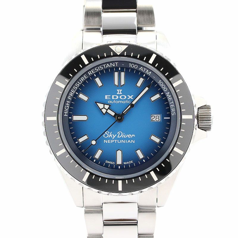 【中古】EDOX SKYDIVER NEPTUNIAN AUTOMATIC エドックス スカイダイバー ネプチュニアン オートマティック 80120-3NM-BUIDN
