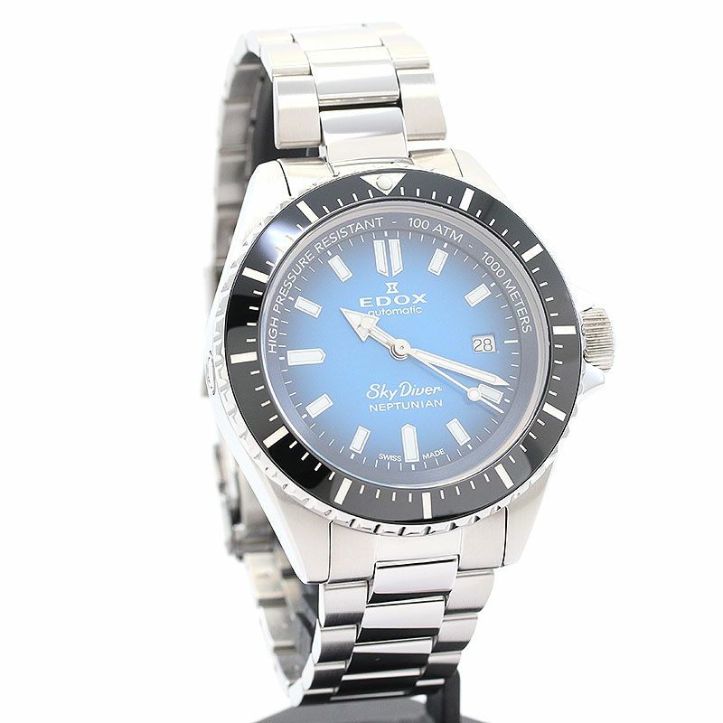 【中古】EDOX SKYDIVER NEPTUNIAN AUTOMATIC エドックス スカイダイバー ネプチュニアン オートマティック 80120-3NM-BUIDN