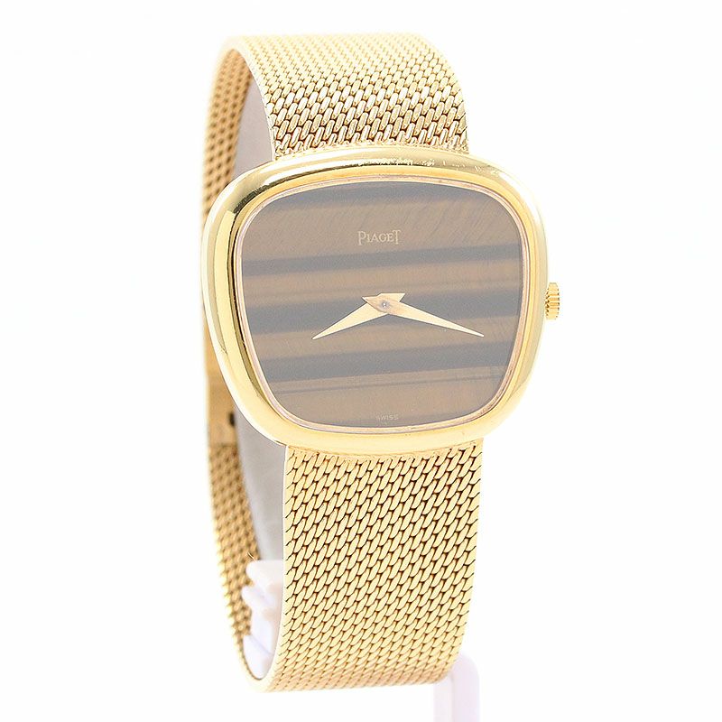 中古】PIAGET VINTAGE TRAPEZE SHAPE WATCH TIGER-EYE DIAL ピアジェ