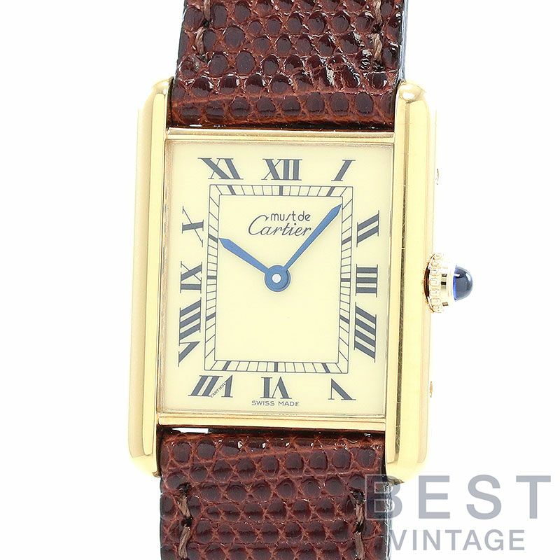 ycartier カルティエ マストタンク LM ヴェルメイユ 腕時計 中古】CARTIER MUST TANK LARGE MODEL TRINITY カルティエ マスト