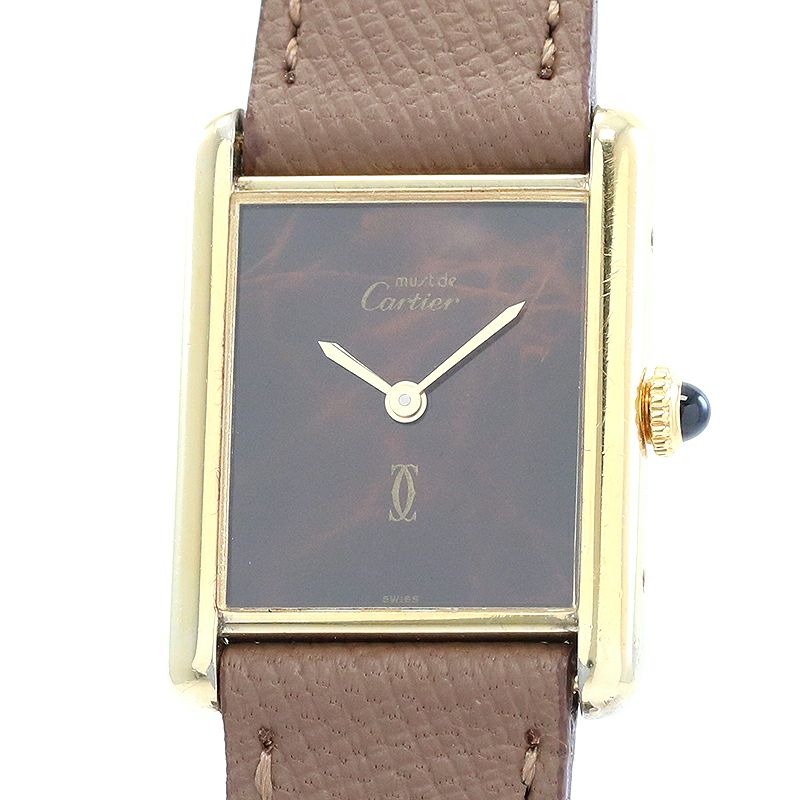 中古】CARTIER MUST TANK LARGE MODEL VERMEIL カルティエ マスト