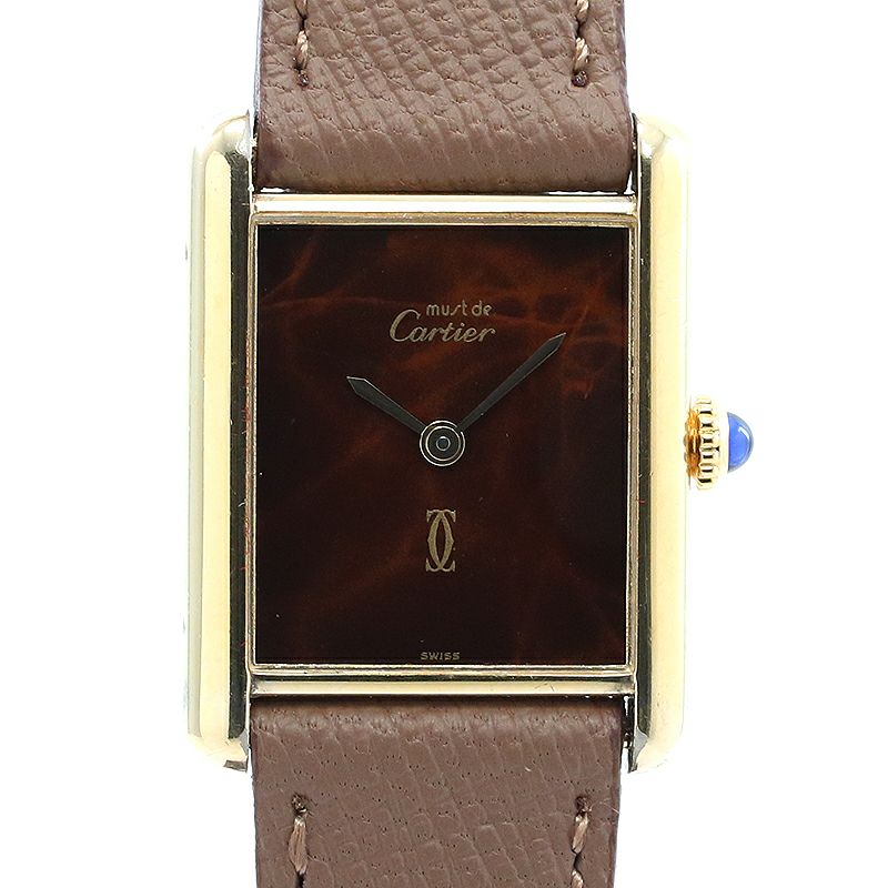 中古】CARTIER MUST TANK LARGE MODEL VERMEIL カルティエ マスト