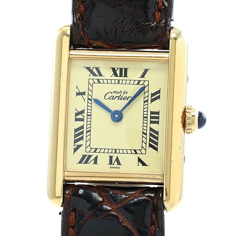 【中古】CARTIER MUST TANK SMALL MODEL VERMEIL カルティエ マスト タンク SM ヴェルメイユ W1003153