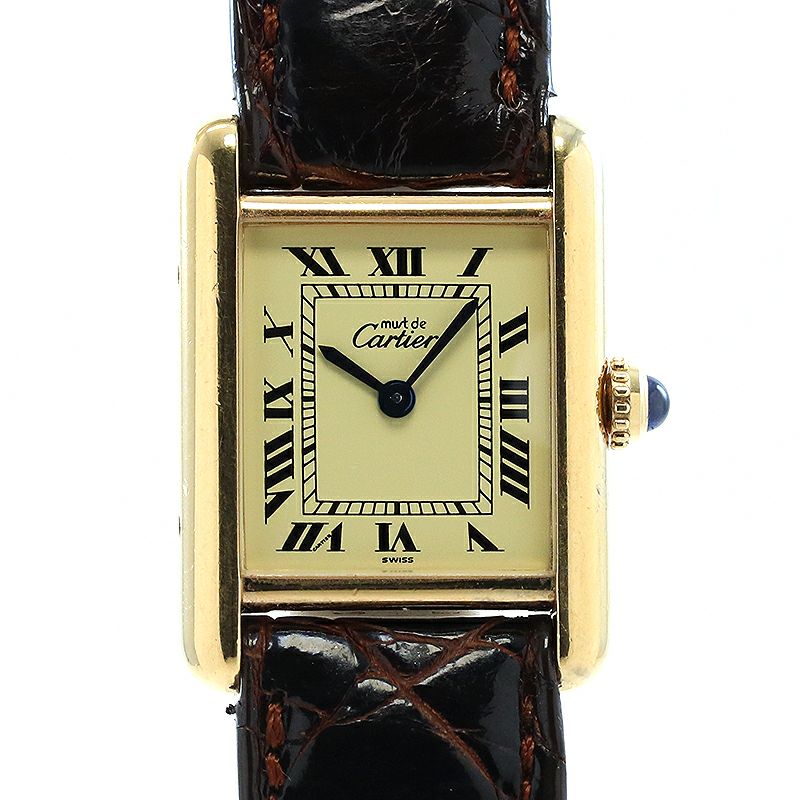 【中古】CARTIER MUST TANK SMALL MODEL VERMEIL カルティエ マスト タンク SM ヴェルメイユ W1003153