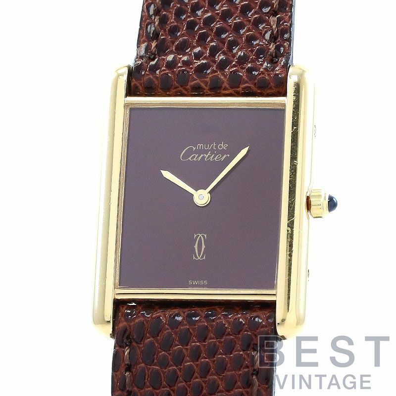 【中古】CARTIER MUST TANK LARGE MODEL VERMEIL カルティエ マスト タンク LM ヴェルメイユ 83919723 (6 81006)