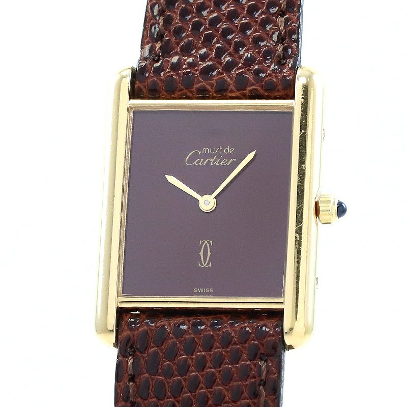 【中古】CARTIER MUST TANK LARGE MODEL VERMEIL カルティエ マスト タンク LM ヴェルメイユ 83919723 (6 81006)
