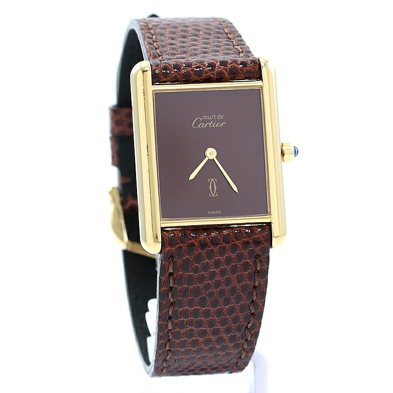 中古】CARTIER MUST TANK LARGE MODEL VERMEIL カルティエ マスト