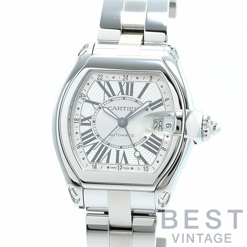 【中古】CARTIER ROADSTER DE CARTIER EXTRA-LARGE MODEL GMT カルティエ ロードスター ドゥ カルティエ XL GMT W62032X6