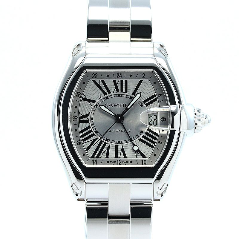 【中古】CARTIER ROADSTER DE CARTIER EXTRA-LARGE MODEL GMT カルティエ ロードスター ドゥ カルティエ XL GMT W62032X6